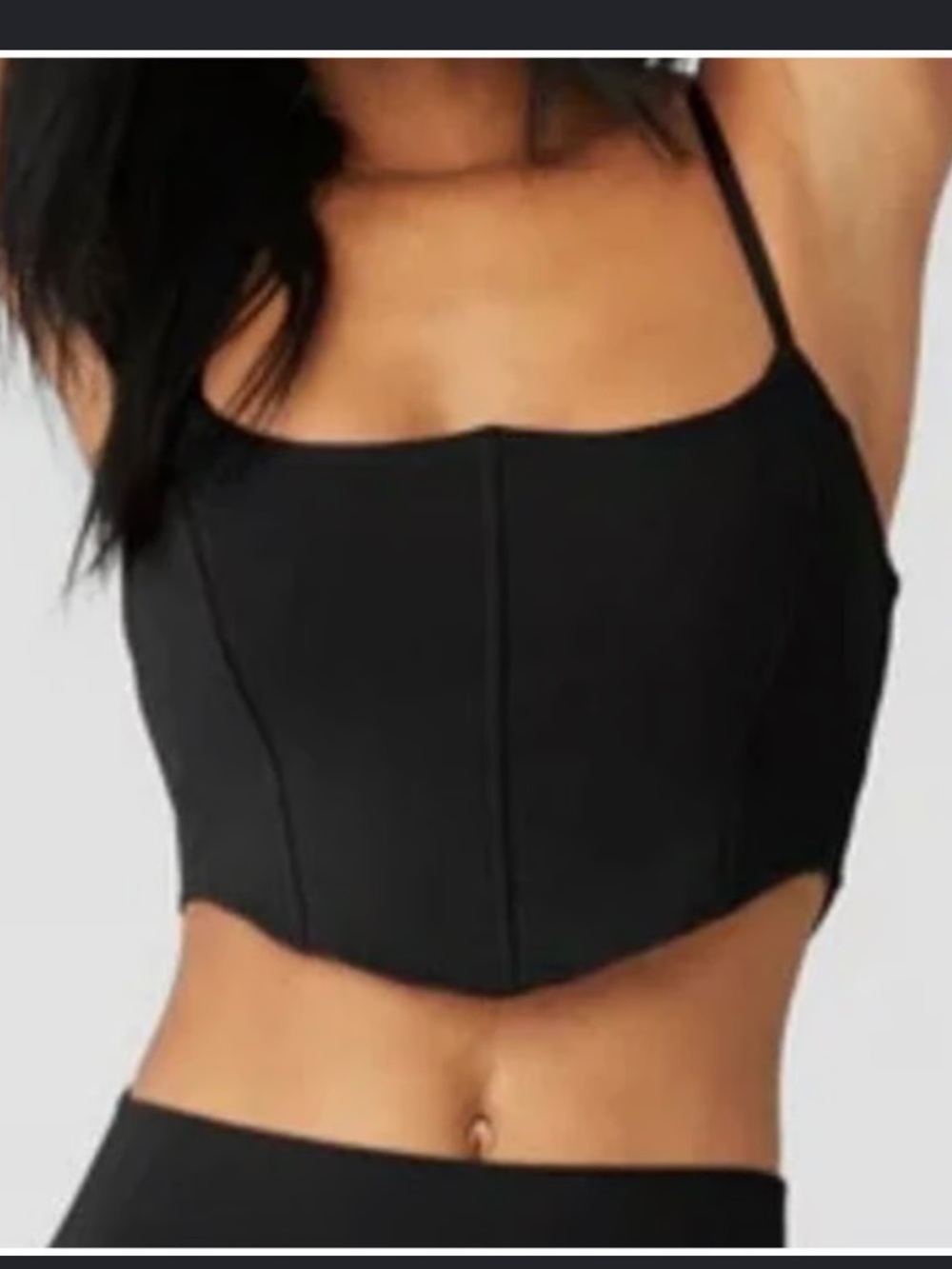 ALO Yoga Black Sculpted Corset Tank